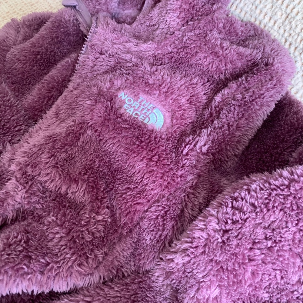 Girls north face zip up sherpa hoodie